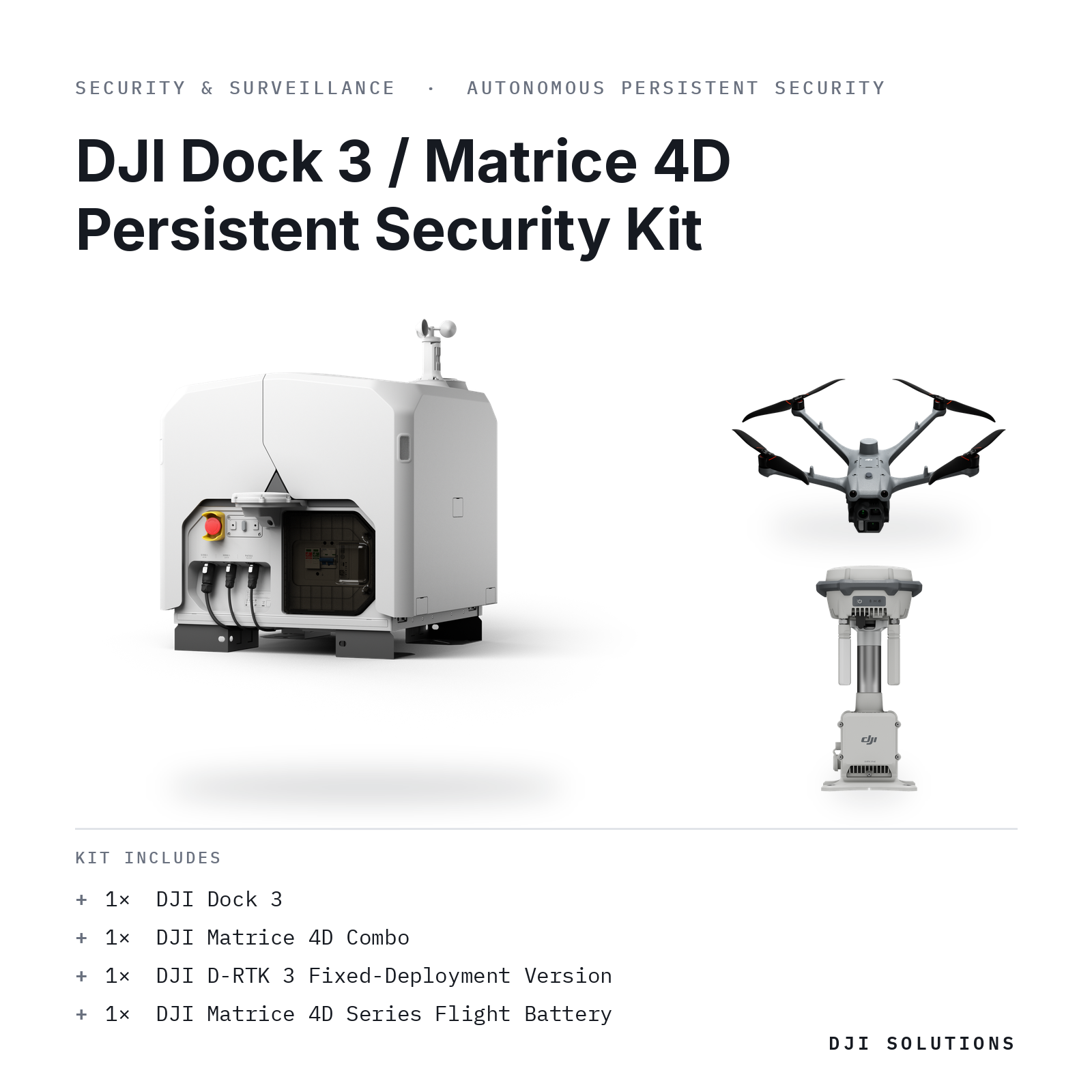 DJI Dock 3 / Matrice 4D Persistent Security Kit — kit contents graphic